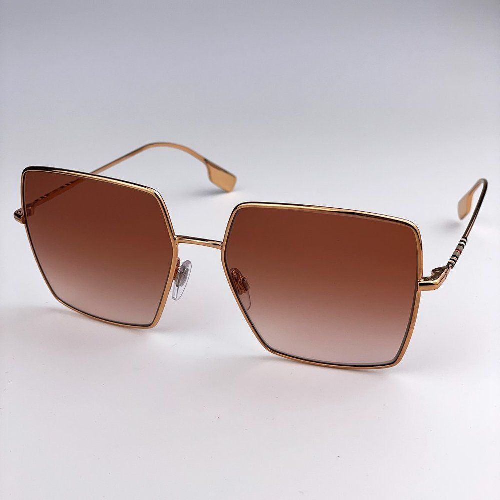 NEW Burberry BE3133 DAPHNE 133713 Gold Pink Gradient Square Women Sungla…
